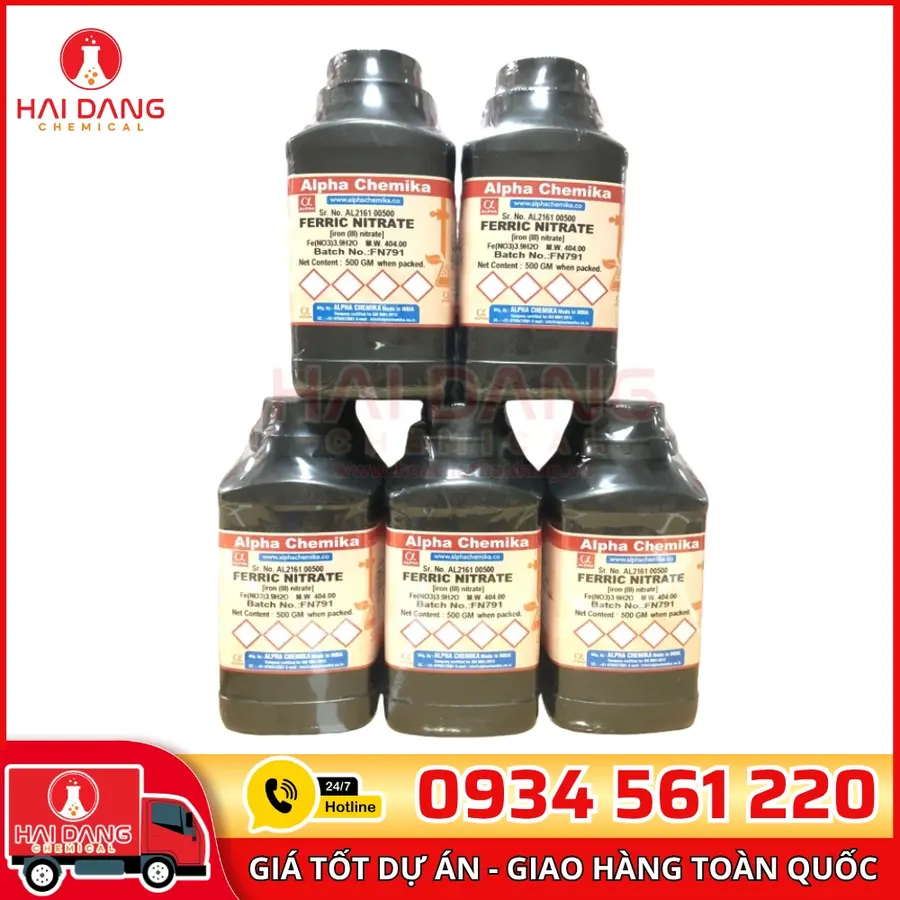 Ferric Nitrate lọ 500g, hãng Alpha Chemika