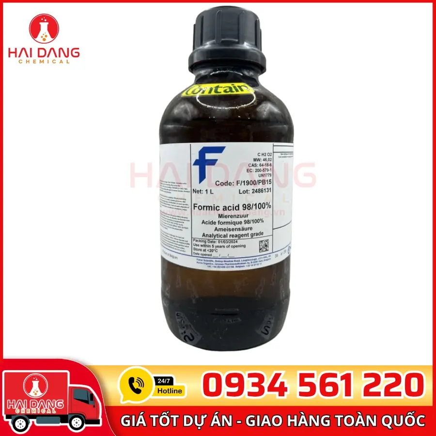 Formic Acid 98–100%  lọ 1l, hãng Fisher