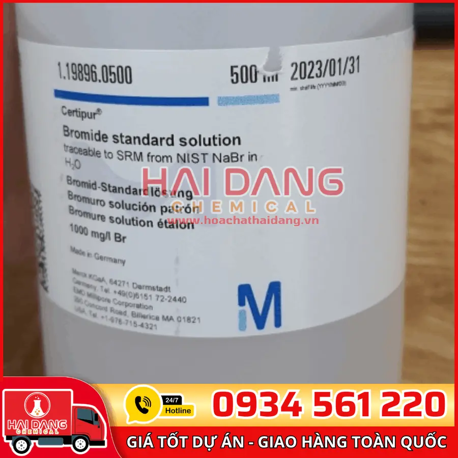 Dung dịch chuẩn Bromide (Br⁻) 1000 mg/L lọ 500ml - Merck