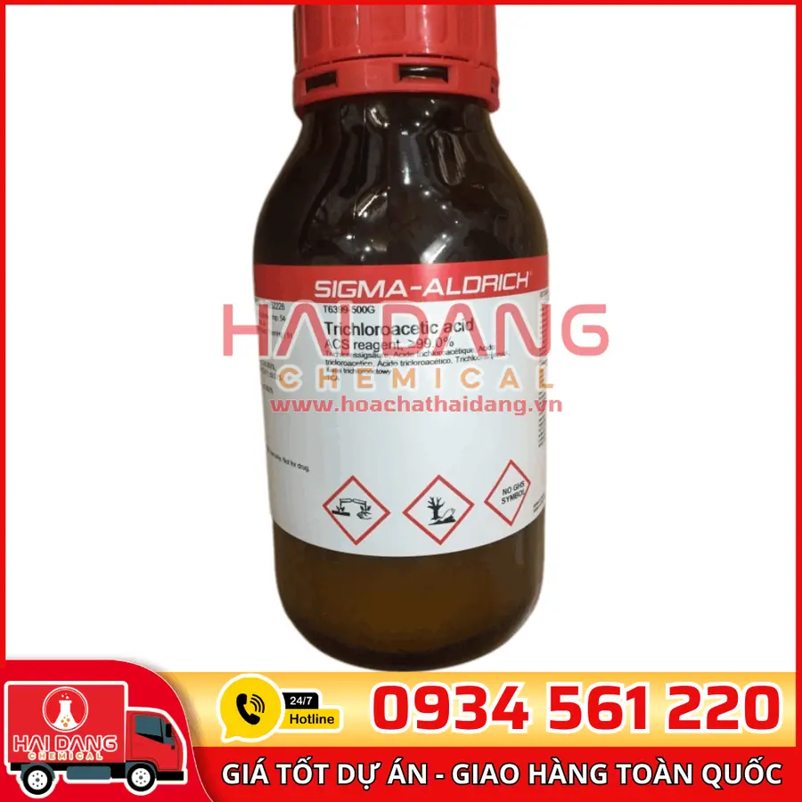 Trichloroacetic acid ACS reagent, ≥99.0% lọ 500g, hãng Sigma