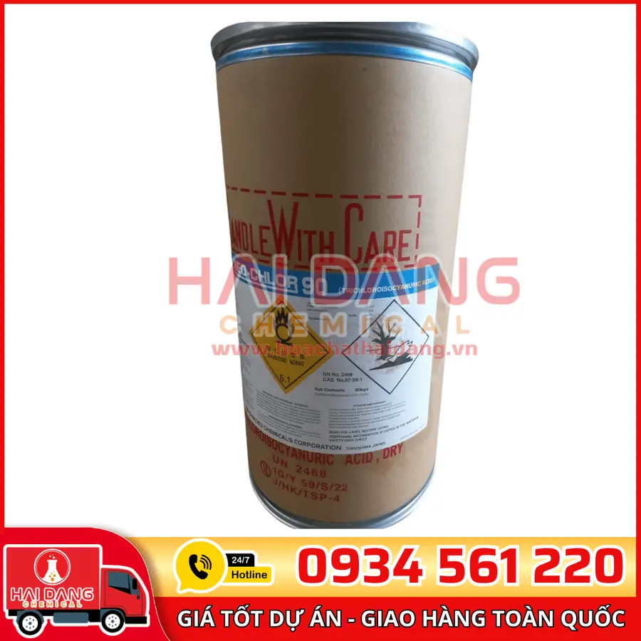 TCCA Trichloroisocyanuric Acid Shikoku 90% C₃Cl₃N₃O₃ Nhật Bản