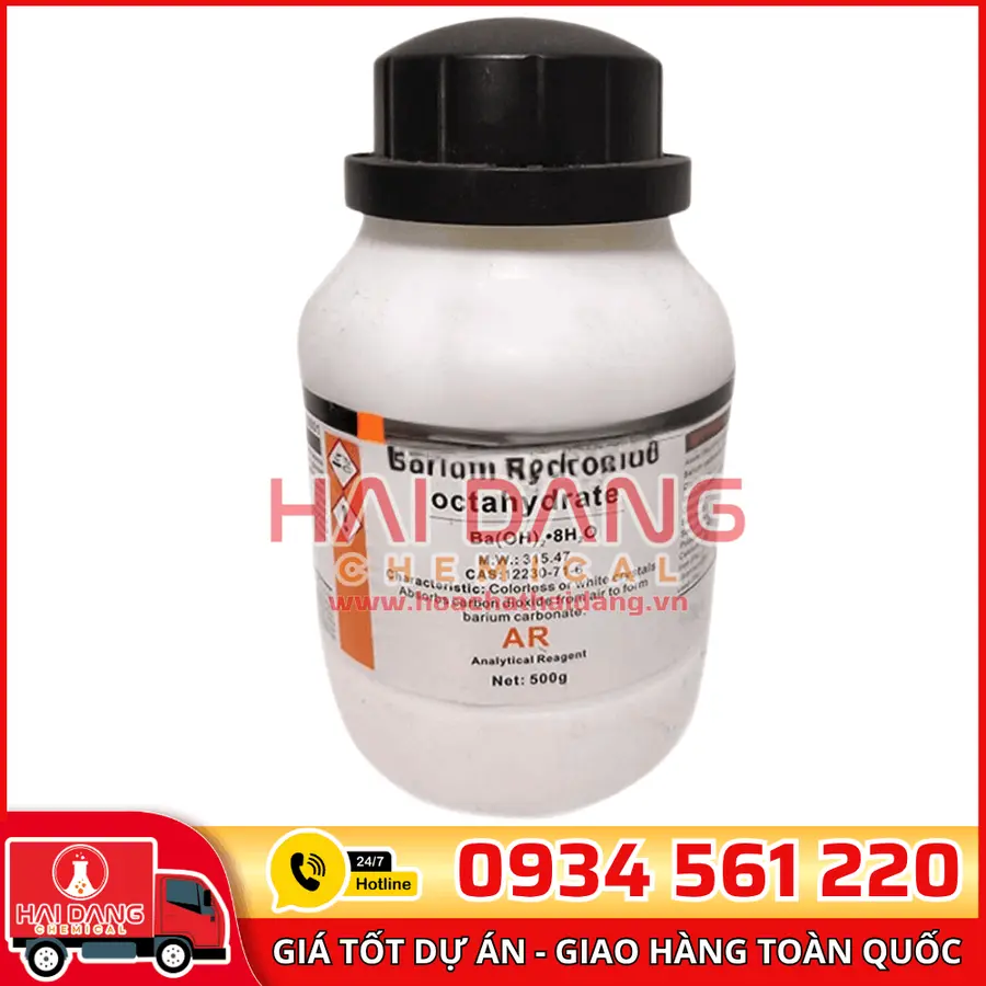 Barium Hydroxide Ba(OH)₂, lọ 500g - hãng Xilong
