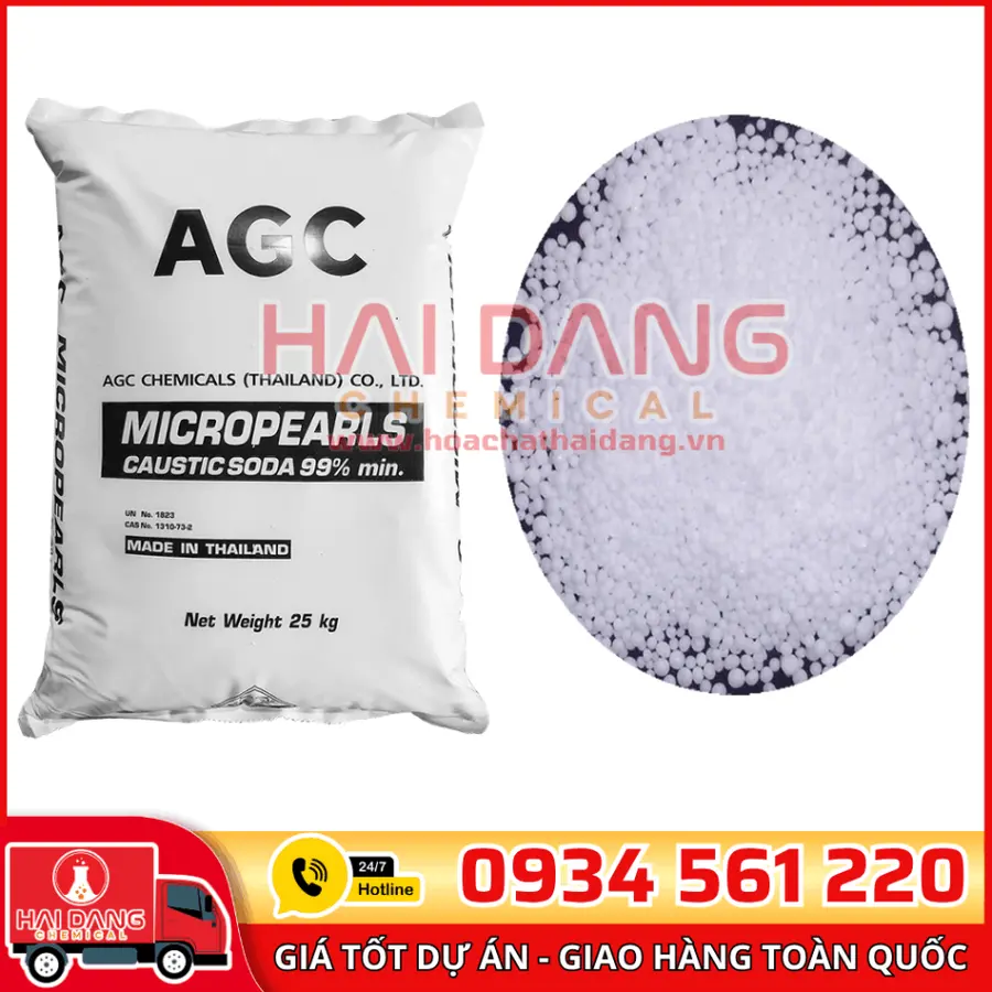 Sodium Hydroxide 99% Xút Vảy NaOH Thái Lan