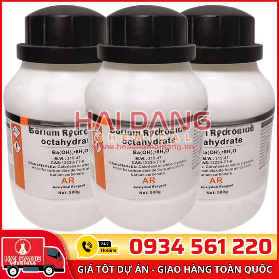 Barium Hydroxide Ba(OH)₂, lọ 500g - hãng Xilong