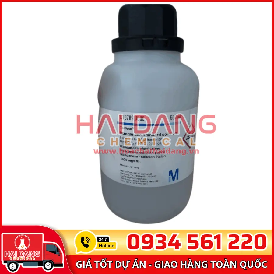 Dung dịch chuẩn Mangan (Mn) 1000 mg/L lọ 500ml – Merck