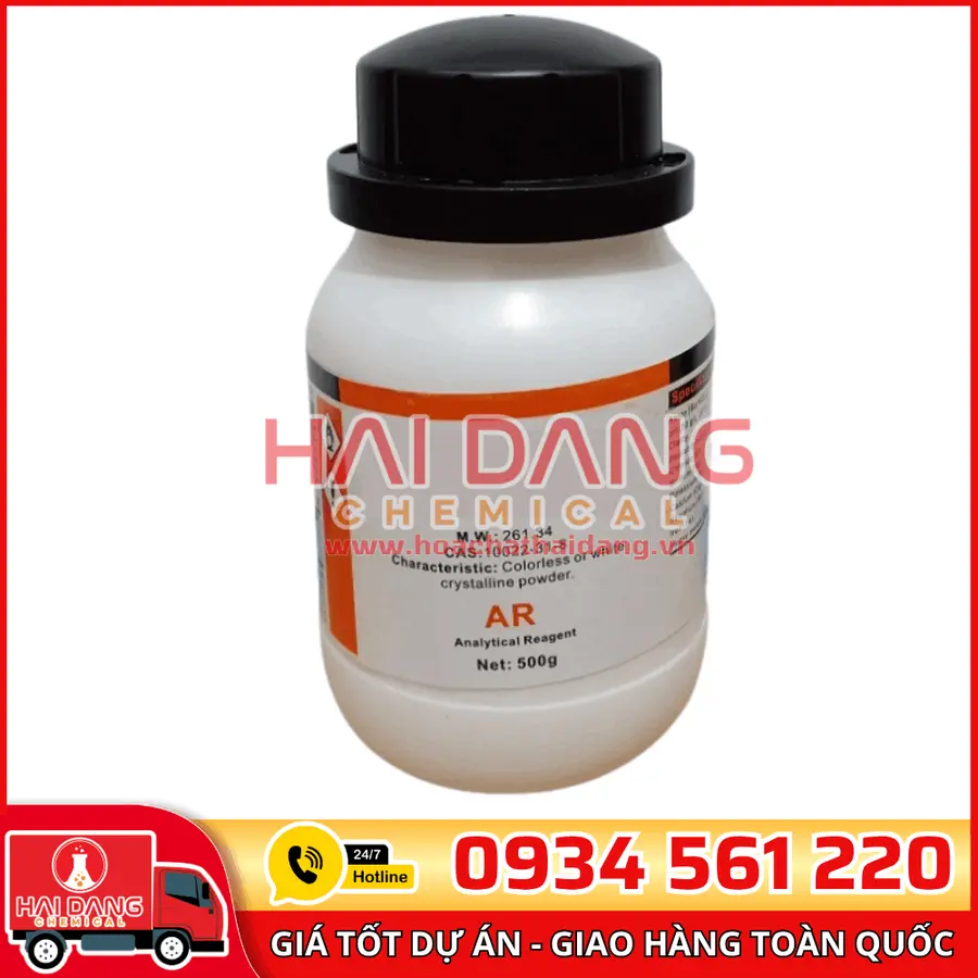 Chrom Nitrat Cr(NO₃)₃·9H₂O, lọ 500g - hãng Xilong