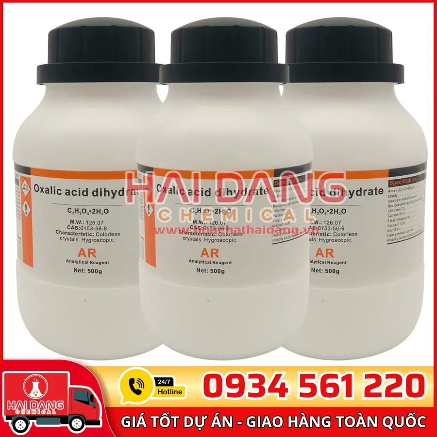 Oxalic Acid, lọ 500g - hãng Xilong