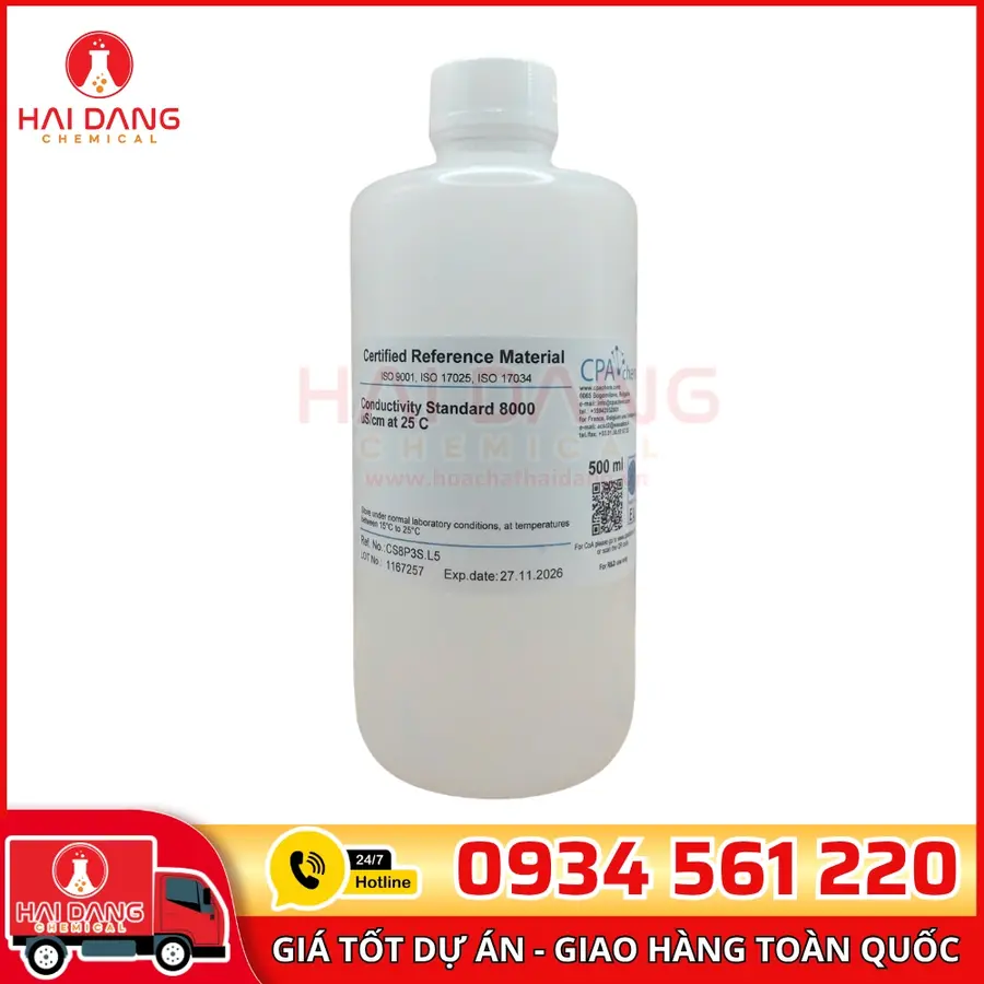 Dung Dịch Chuẩn Độ Dẫn 8000µS/cm Chai 500mL CPAchem