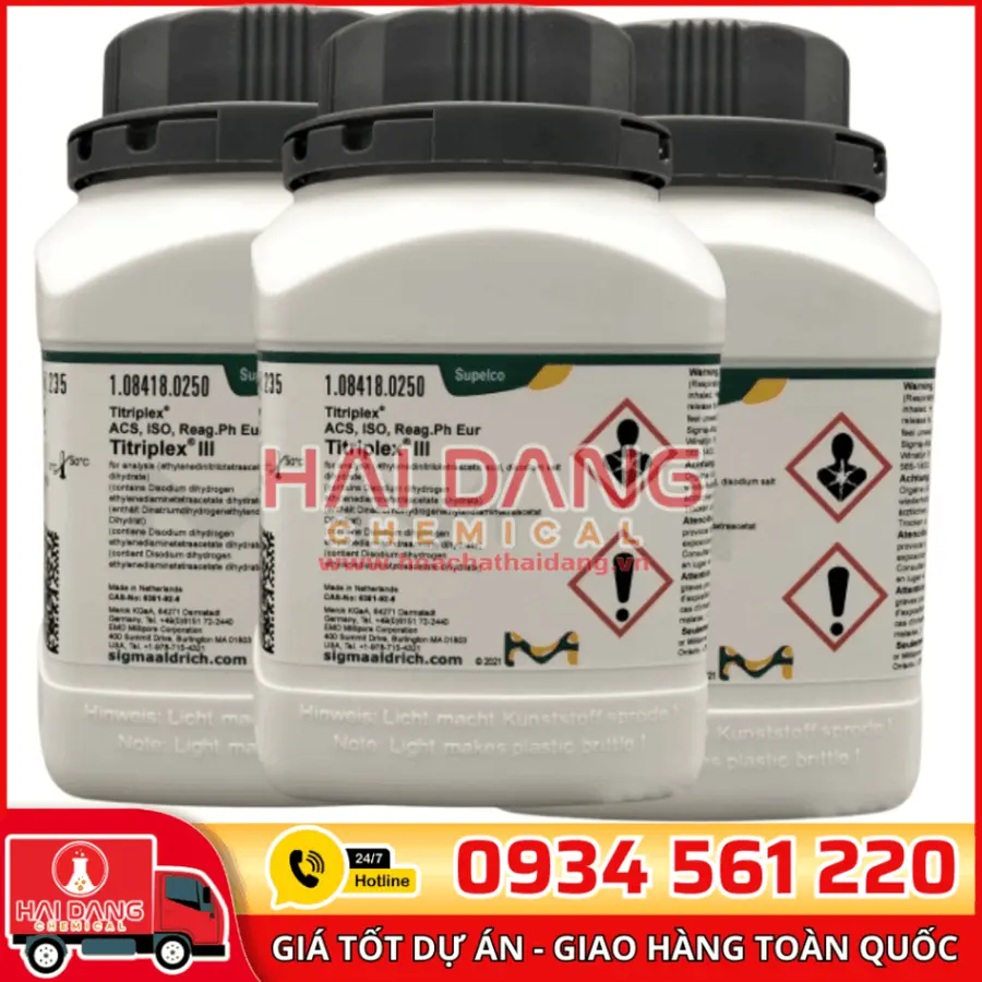 Titriplex® III (EDTA disodium salt dihydrate – EDTA.2Na.2H₂O) lọ 100g - Merck