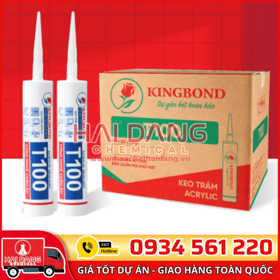 Keo Silicone Kingbond T100 – Trung Tính, Trám Khe, Dán Kính Hiệu Quả