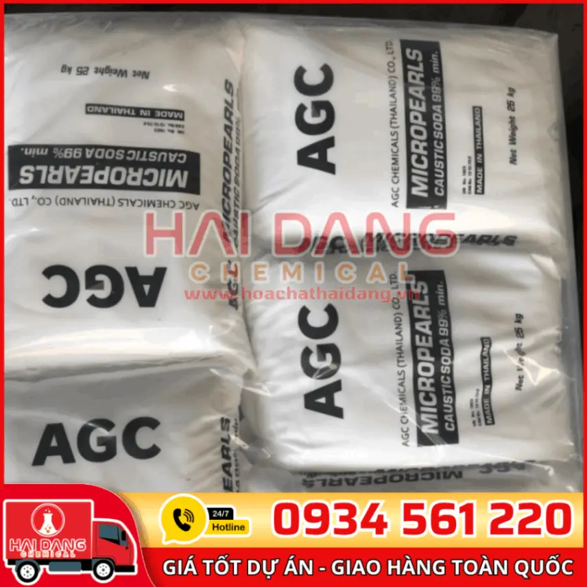 Sodium Hydroxide 99% Xút Vảy NaOH Thái Lan
