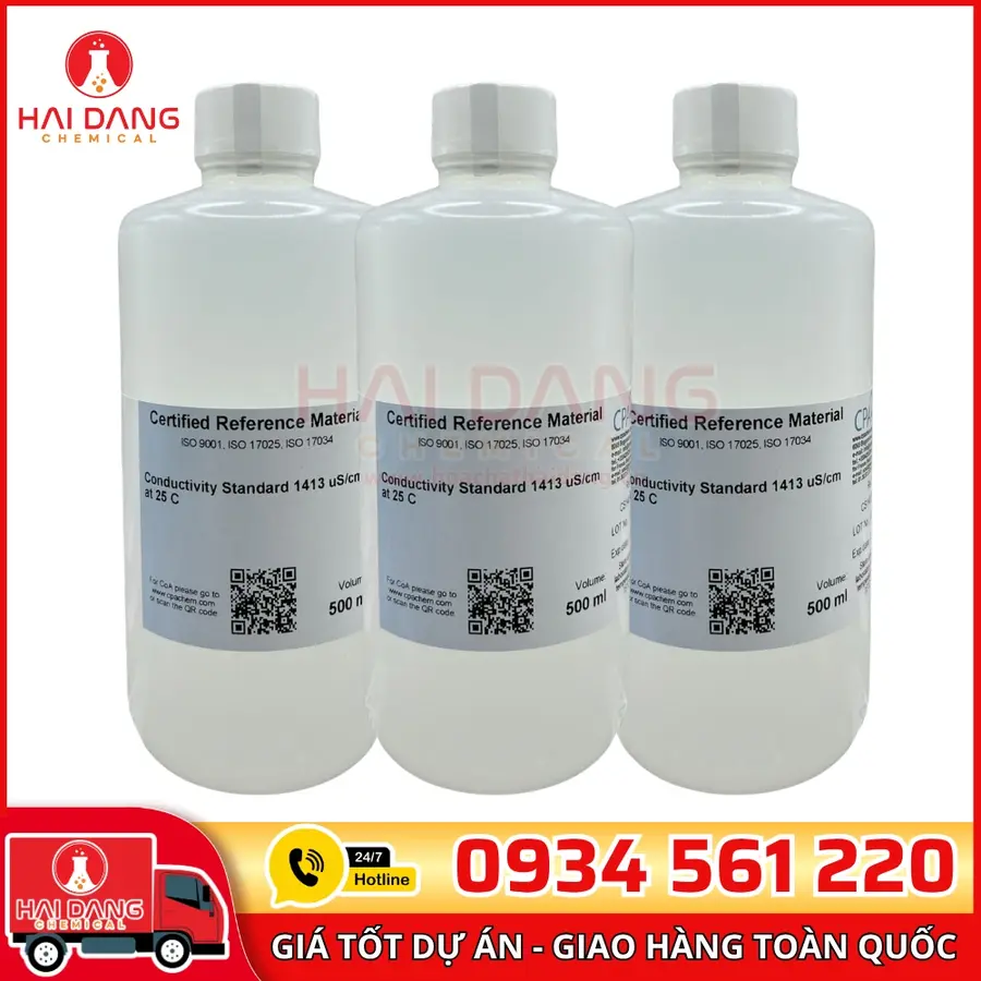 Dung Dịch Chuẩn Độ Dẫn 1413µS/cm Chai 500mL CPAchem