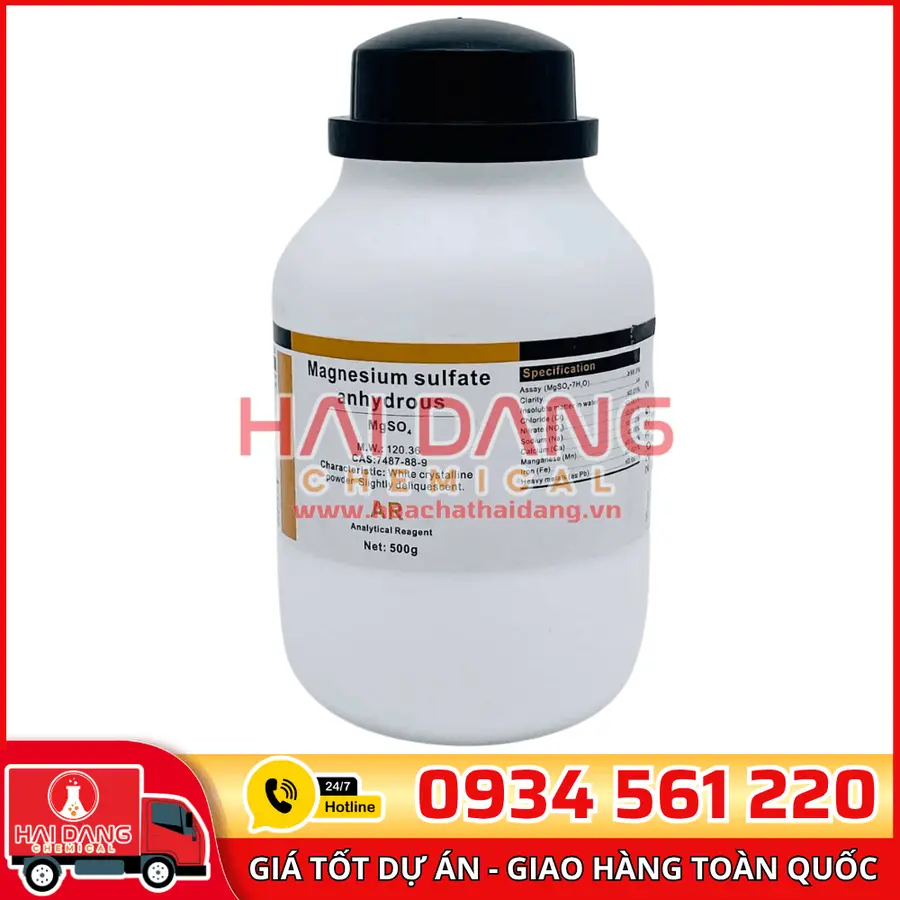 Magnesium sulfate MgSO₄·7H₂O, lọ 500g - hãng Xilong