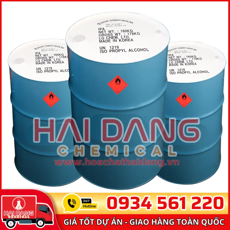 Isopropyl Alcohol IPA Hàn Quốc – Cồn Mỹ Phẩm 160Kg/Phuy