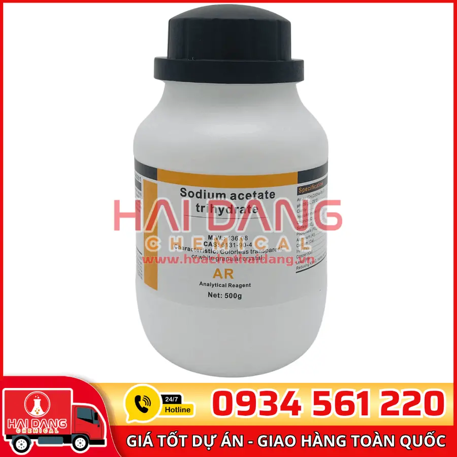 Sodium Acetate NaCH₃COO·3H₂O, lọ 500g - hãng Xilong