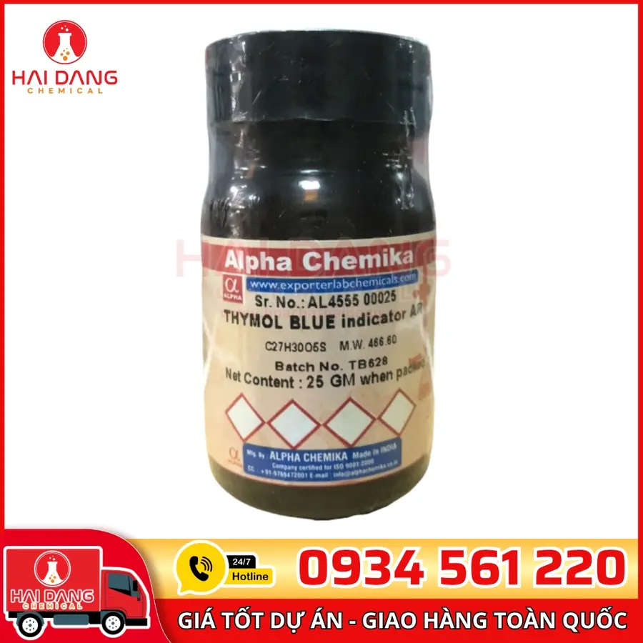 Thymol Blue Indicator  lọ 25g, hãng Alpha Chemika