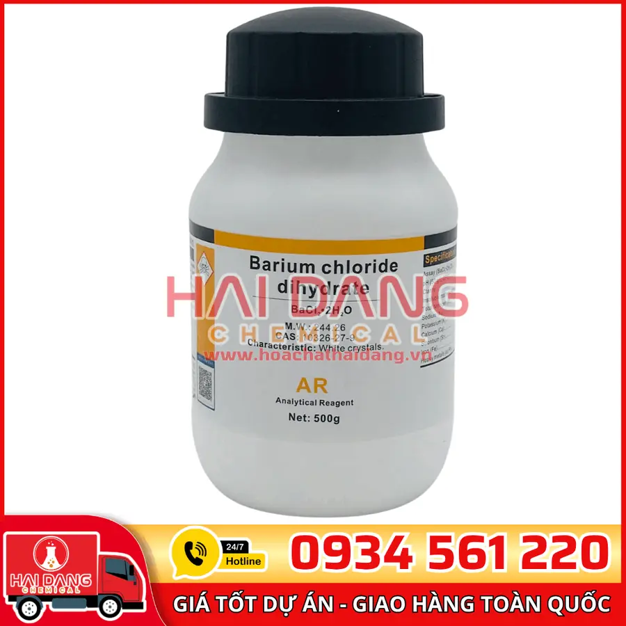 Barium Chloride BaCl₂, lọ 500g - hãng Xilong