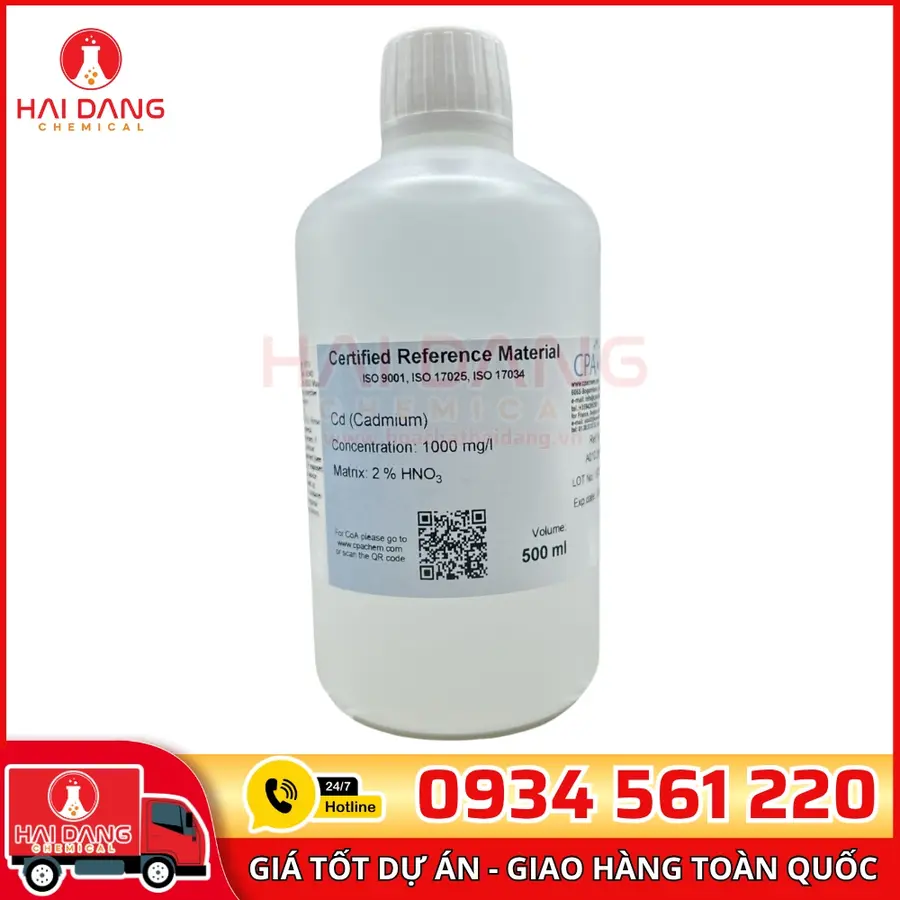 Dung Dịch Chuẩn Cd 1g/L Chai 500ml Dùng Cho AAS – CPAchem