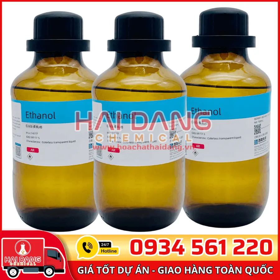Ethanol C₂H₅OH, lọ 500g - hãng Xilong