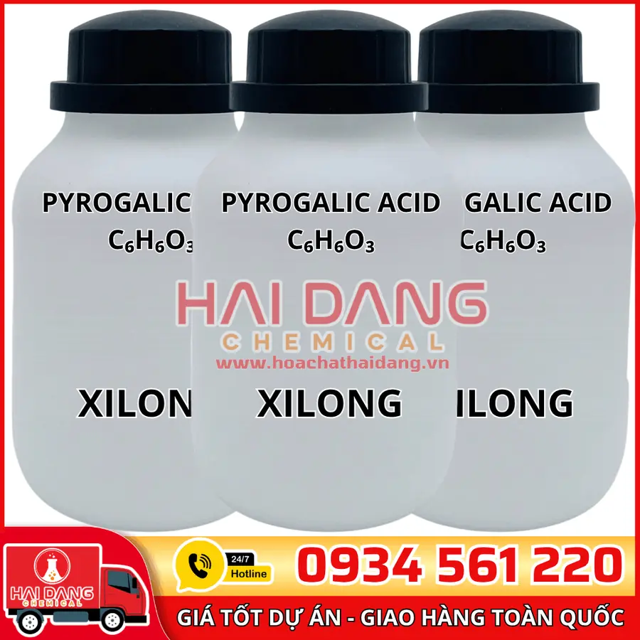 Pyrogalic Acid C₆H₆O₃, lọ 500g - hãng Xilong