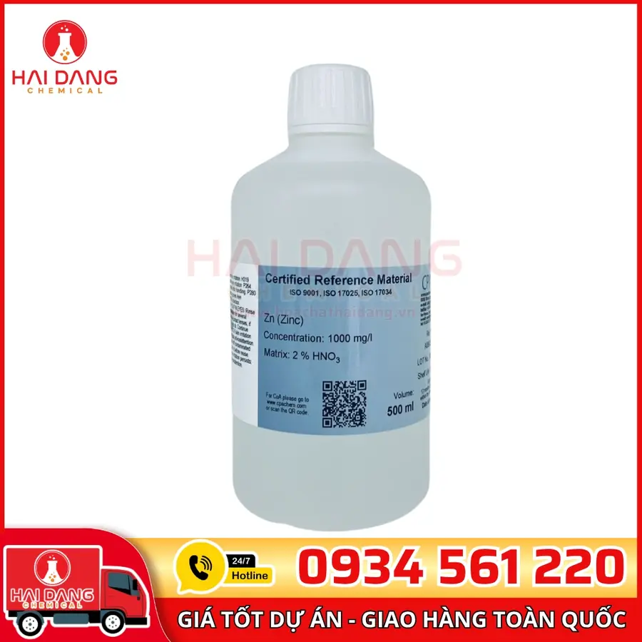 Dung Dịch Chuẩn Zn 1g/L Chai 500ml Dùng Cho AAS – CPAchem