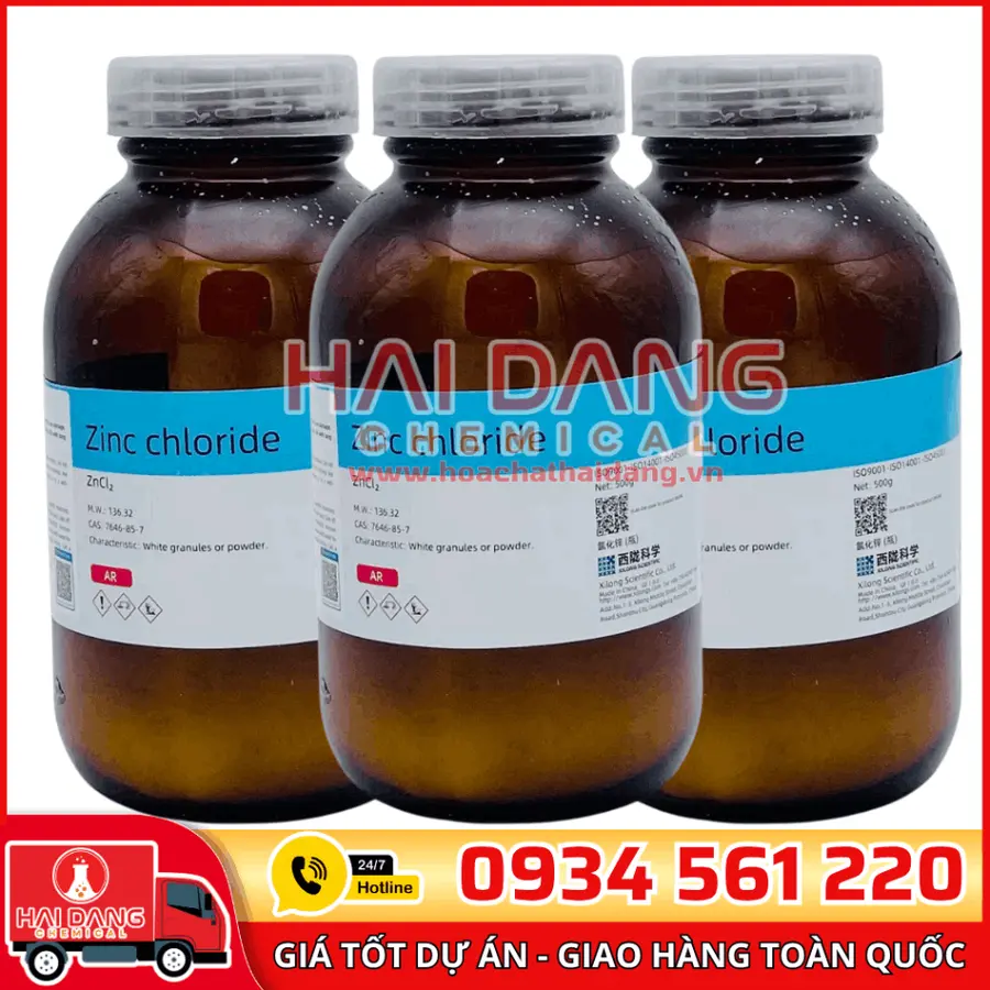 Zinc Chloride, lọ 500g - hãng Xilong