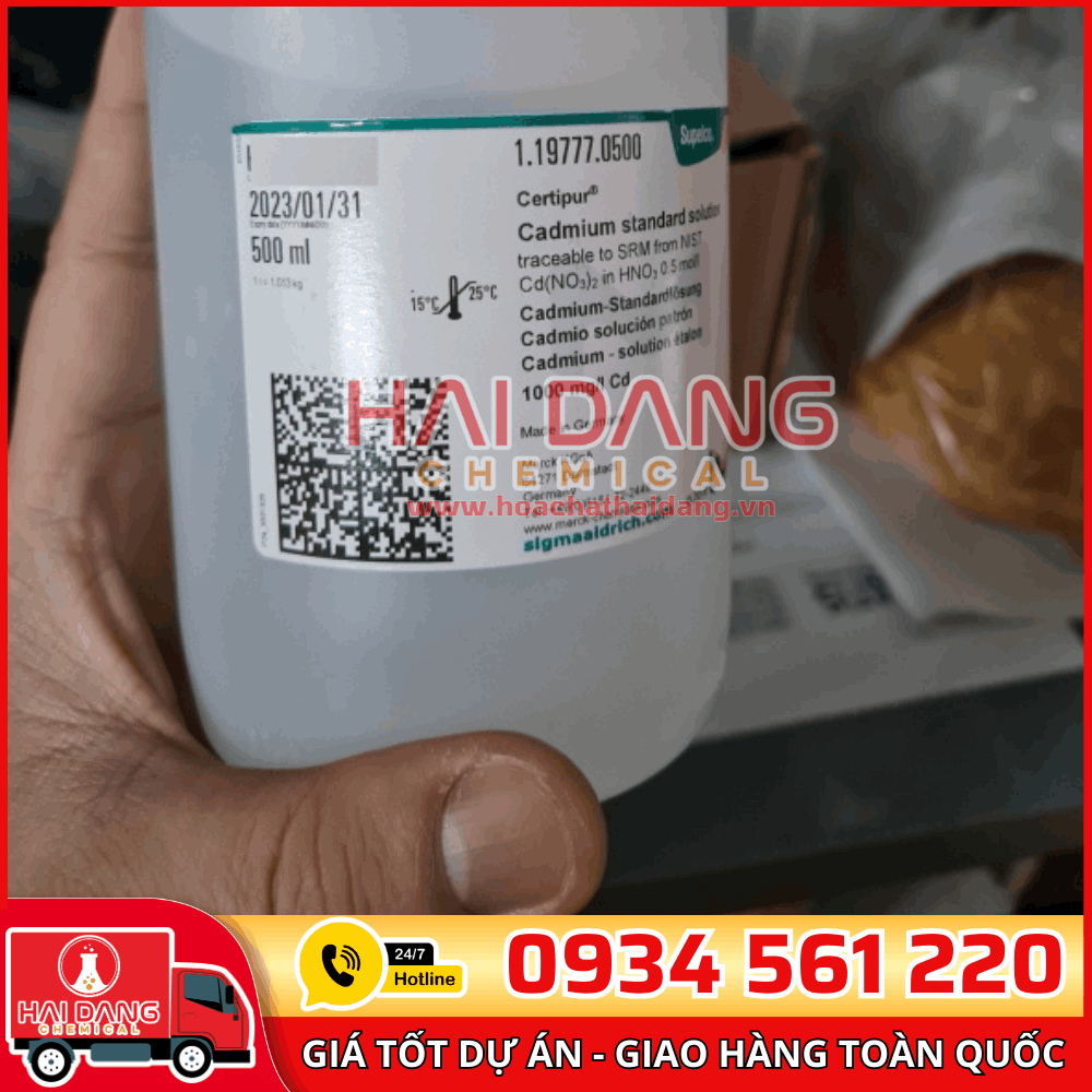 Dung dịch chuẩn Cadmium (Cd) 1000 mg/L lọ 500ml - hãng Merck Đức