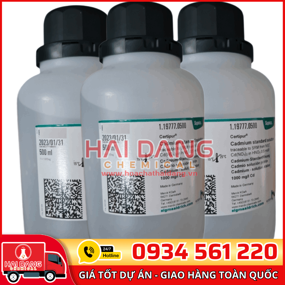 Dung dịch chuẩn Cadmium (Cd) 1000 mg/L lọ 500ml - hãng Merck Đức